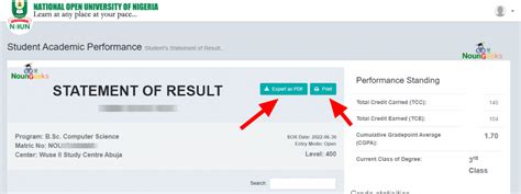 How to check NOUN Statement of Result .